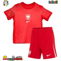 Camisa de Futebol Polónia Equipamento Secundário Infantil Europeu 2024 Manga Curta (+ Calças curtas)